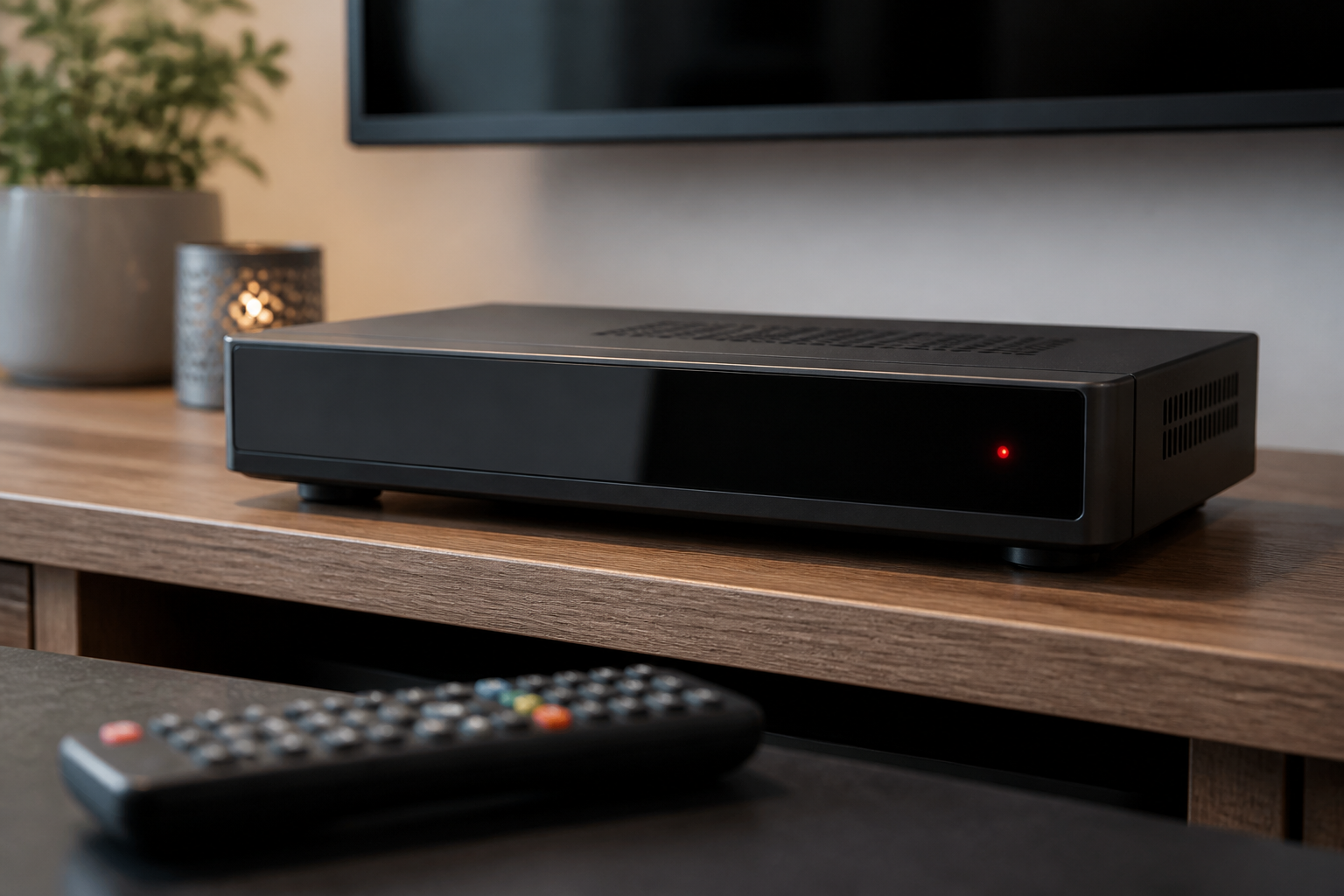 DStv HD PVR installation decoder on TV stand